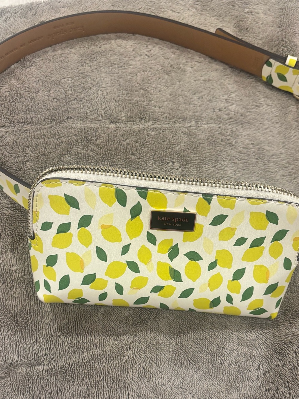 kate spade Lemon Print Crossbody Belt Bag - White/Yellow/Green